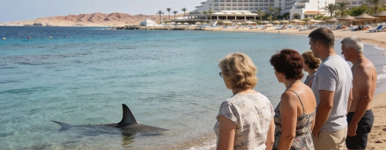 Акула появилась у пляжа отеля The Grand Hotel Sharm El Sheikh в Египте © pomogator.travel